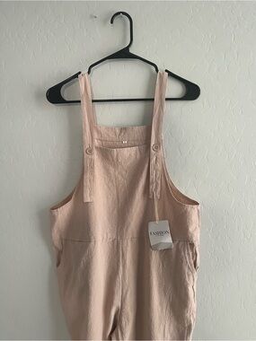 BNWT Blush Pink Linen-Blend Overalls